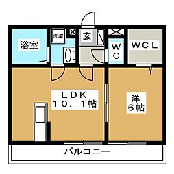 メゾン・ド・シャルマン 1LDKの間取図画像