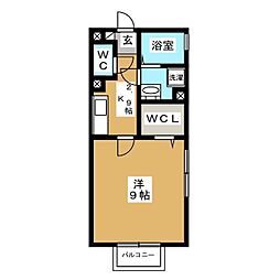 ラ・グラシューズ 1Kの間取図画像