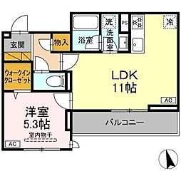 Kurashiro 1LDKの間取図画像