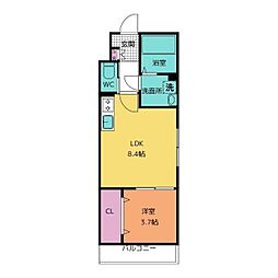 TSR新松戸 1LDKの間取図画像