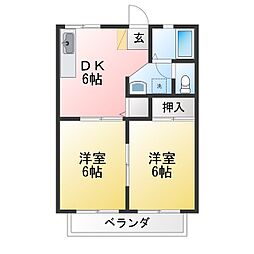 サンシティ 2DKの間取図画像