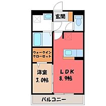 ロイヤルビュー  ｜ 栃木県宇都宮市下岡本町（賃貸アパート1LDK・1階・33.39㎡） その2