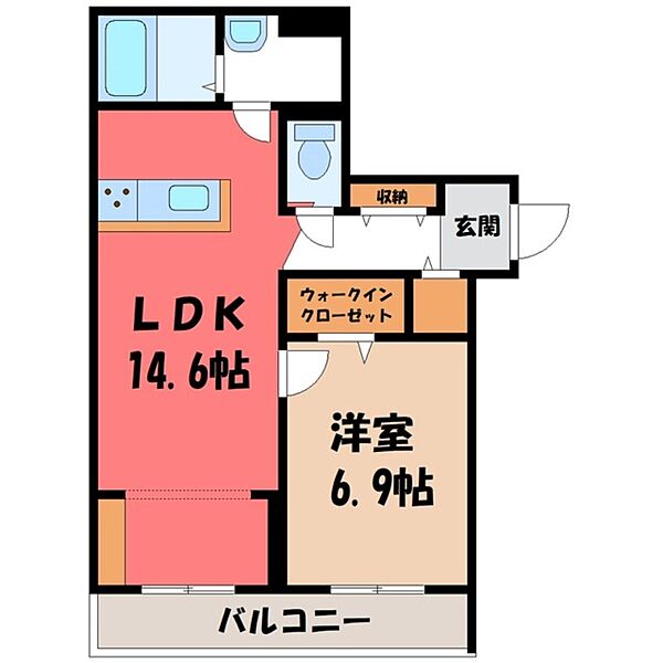 Primeur（プリムール） ｜栃木県宇都宮市西3丁目(賃貸マンション1LDK・3階・52.12㎡)の写真 その2