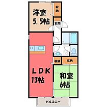 エルクウッド B  ｜ 栃木県塩谷郡高根沢町光陽台4丁目（賃貸アパート2LDK・1階・50.09㎡） その2