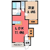 シルフィード  ｜ 栃木県鹿沼市御成橋町2丁目（賃貸アパート1LDK・1階・44.52㎡） その2