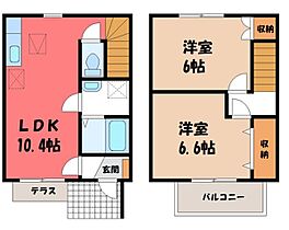 ハナミズキ  ｜ 栃木県栃木市吹上町（賃貸テラスハウス2LDK・1階・54.40㎡） その2