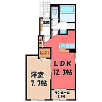 チェリーST A  ｜ 栃木県栃木市新井町（賃貸アパート1LDK・1階・50.14㎡） その2