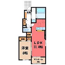 エクセレント・ヴィラ今泉 B  ｜ 栃木県栃木市今泉町1丁目（賃貸アパート1LDK・1階・47.67㎡） その2