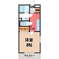 アネシス城北 B  ｜ 栃木県小山市城北2丁目（賃貸アパート1K・3階・30.27㎡） その2