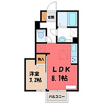 サンフローラ  ｜ 栃木県宇都宮市陽南3丁目（賃貸アパート1LDK・1階・29.43㎡） その2