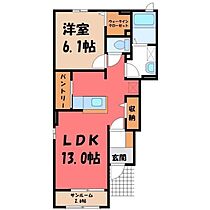 エスポワール III  ｜ 茨城県筑西市門井（賃貸アパート1LDK・1階・50.09㎡） その2