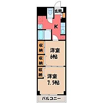 プレステージ宇都宮  ｜ 栃木県宇都宮市南大通り1丁目（賃貸マンション2K・12階・39.24㎡） その2