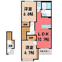 ディアコート  ｜ 茨城県結城市大字結城（賃貸アパート2LDK・2階・58.65㎡） その2