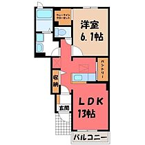 コクーン・I  ｜ 茨城県筑西市玉戸（賃貸アパート1LDK・1階・45.77㎡） その2