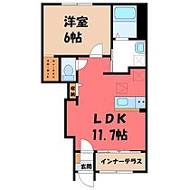 パルティール  ｜ 栃木県小山市大字間々田（賃貸アパート1LDK・1階・43.21㎡） その2