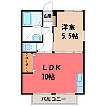 ソレアード Ｂ  ｜ 栃木県宇都宮市平出町（賃貸アパート1LDK・1階・40.92㎡） その2