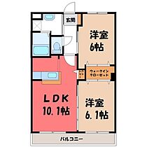 レジアス ガーデン  ｜ 栃木県栃木市片柳町1丁目（賃貸マンション2LDK・3階・51.66㎡） その2