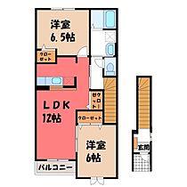 プリュジュール・F B  ｜ 栃木県栃木市大宮町（賃貸アパート2LDK・2階・58.86㎡） その2