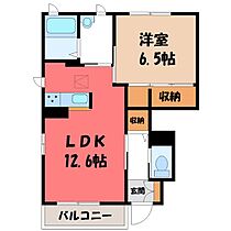 カロー C  ｜ 栃木県栃木市平井町（賃貸アパート1LDK・1階・47.08㎡） その2