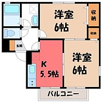 フラワーレジデンスMatsuya D棟  ｜ 栃木県小山市東間々田2丁目（賃貸アパート2K・2階・41.92㎡） その2