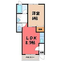 セントポール  ｜ 栃木県小山市城東5丁目（賃貸アパート1LDK・1階・33.94㎡） その2