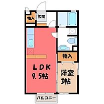 エスポワール川田 B  ｜ 栃木県宇都宮市川田町（賃貸アパート1LDK・2階・33.39㎡） その2