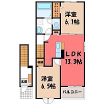 エムズサニーガーデン 26  ｜ 茨城県筑西市門井（賃貸アパート2LDK・2階・59.55㎡） その2