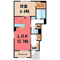 ラ・フランセ22  ｜ 栃木県真岡市亀山2丁目（賃貸アパート1LDK・1階・52.38㎡） その2