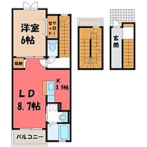 プレジデント K  ｜ 栃木県宇都宮市駒生1丁目（賃貸アパート1LDK・3階・53.33㎡） その2