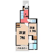 ニューオールリバー  ｜ 栃木県宇都宮市宮の内3丁目（賃貸アパート2K・1階・31.65㎡） その2