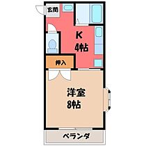 フォレストヒルズ  ｜ 栃木県宇都宮市上戸祭町（賃貸マンション1K・2階・26.93㎡） その2