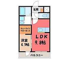 ルナ キャッスル  ｜ 栃木県小山市西城南1丁目（賃貸アパート1LDK・2階・36.00㎡） その2