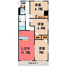 材木町ヴィラージュマンション  ｜ 栃木県宇都宮市材木町（賃貸マンション3LDK・3階・72.92㎡） その2