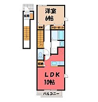 アルエット II-B  ｜ 栃木県栃木市平柳町1丁目（賃貸アパート1LDK・2階・42.80㎡） その2