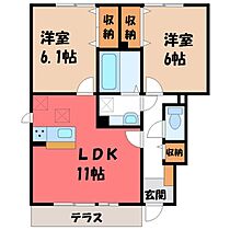 ピジョンコート G  ｜ 栃木県栃木市薗部町2丁目（賃貸アパート2LDK・1階・55.29㎡） その2