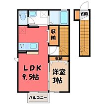 クリンゲル  ｜ 栃木県宇都宮市西川田本町1丁目（賃貸アパート1LDK・2階・37.79㎡） その2