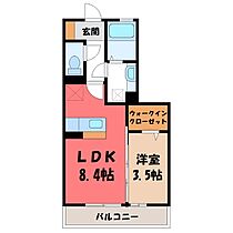 シャ・ペルサン C  ｜ 栃木県小山市城北1丁目（賃貸アパート1LDK・2階・32.63㎡） その2