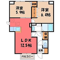 JR東北本線 雀宮駅 徒歩18分 1階/-