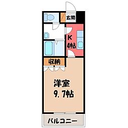 サンローズ 1Kの間取図画像