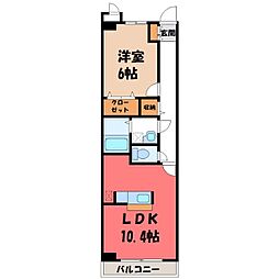 オープン・ベルズ 1LDKの間取図画像