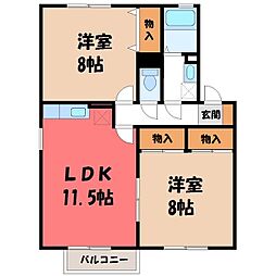 JR東北本線 宇都宮駅 バス20分 西中丸下車 徒歩9分 2階/-