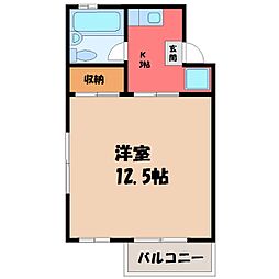 リエス駒生 1Kの間取図画像