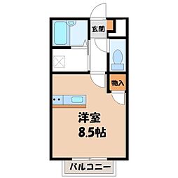 山本コーポ ワンルームの間取図画像