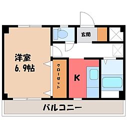 ヴェルドールマンション 1Kの間取図画像