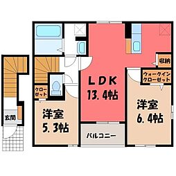 エントピアA 2LDKの間取図画像