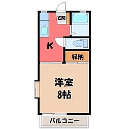 ジョイフル峰 1Kの間取図画像