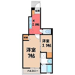 グランメゾンB 2Kの間取図画像