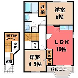 サンライズK 2LDKの間取図画像