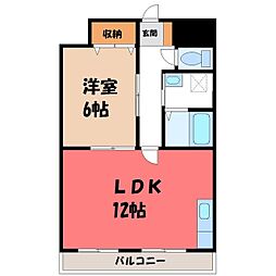 クラシティ御幸 1LDKの間取図画像