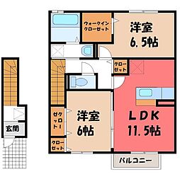 真岡鐵道 北真岡駅 徒歩2分 2階/-